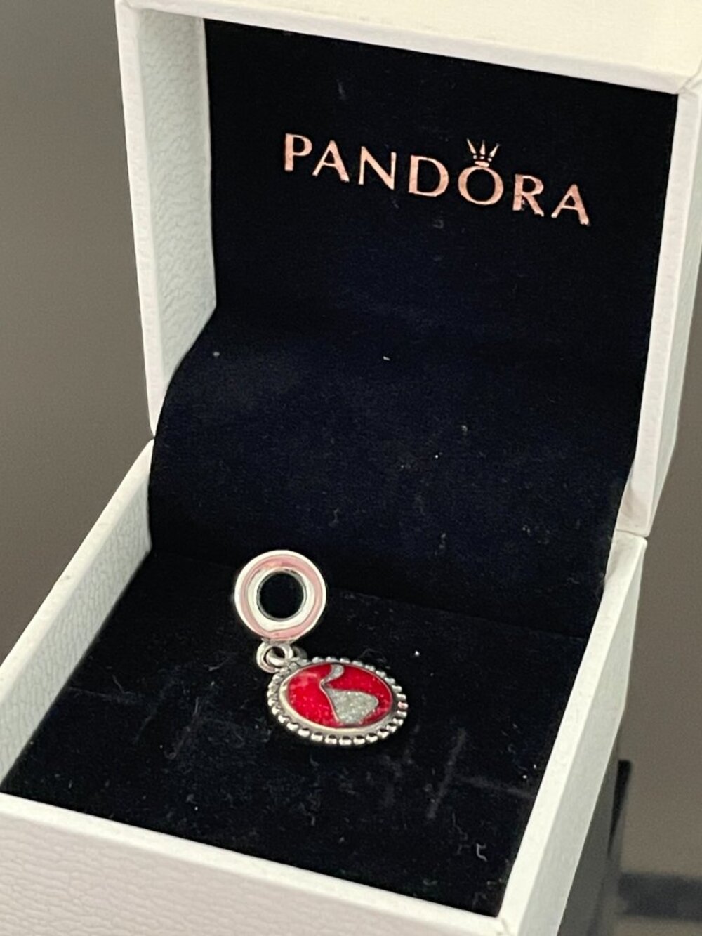 Original Pandora Kisses Chocolate Red Dangle Charm